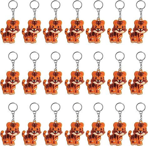 Amazon.com: iMagitek 24 Pack Tiger Keychains Safari Animal Keychains for Tiger Themed Party Favors, Jungle Safari Party Favors, Kids Birthday Party Bag Fillers, School Carnival Rewards : Clothing, Shoes & Jewelry Safari Party Favors, Tiger Birthday Party, Birthday Treat Bags, Tiger Birthday, Jungle Safari Party, School Carnival, Safari Party, Party Bag Fillers, Jungle Safari