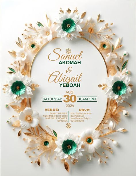 White, Emerald Green and Gold Floral Wedding Green Wedding Background, Wedding Poster Design, Wedding Invitation Gold, Ancient Paper, Digital Wedding Invitations Design, Wedding Flyers, Emerald Green And Gold, Certificate Background, Digital Invitations Wedding