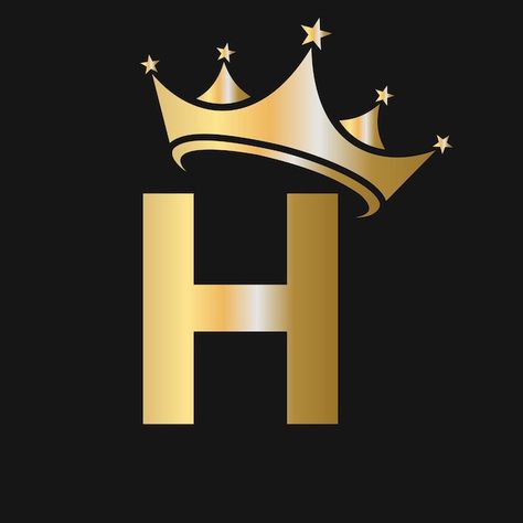 Letter h crown logo crown logo on letter... | Premium Vector #Freepik #vector #crown #queen-crown #king-crown #king Letter H Template, Formal Id Picture, Letter H Design, Cinderella Wallpaper, H Letter Images, Image King, S Letter Images, Camera Tattoo, Photoshop Tutorial Photo Editing