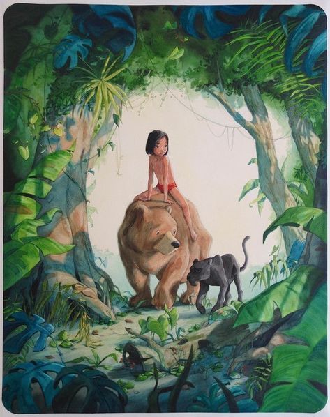 Disney Fanart, Rudyard Kipling, Picture Books Illustration, In The Jungle, Art And Illustration, Comic Illustration, Illustration Character Design, Childrens Illustrations, Disney Fan Art