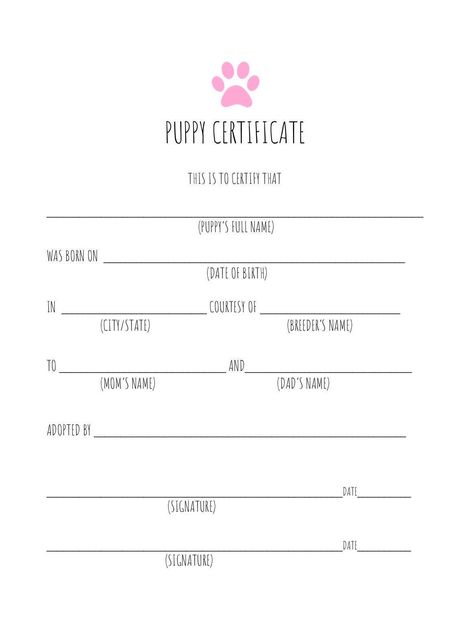 Puppy Birth Certificate Template, Dog Birth Certificate Printable, Puppy Breeding Setup, Dog Breeding Supplies, Puppy Birth Certificate Free Printable, Breeding Dogs Tips, Puppy Breeder Setup, Dog Breeder Setup, Pet Certificate