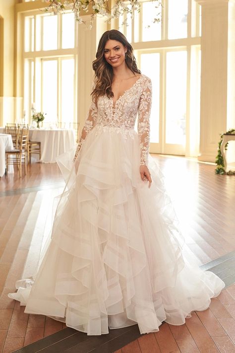 Justin Alexander Sincerity Style NO. 44314. Sincerity Bridal Wedding Dresses, Sincerity Bridal, Ruffle Wedding Dress, Justin Alexander, Wedding Dress Pictures, Blush Dresses, Bridal Photos, Lace Wedding Dress, Wedding Dress Shopping