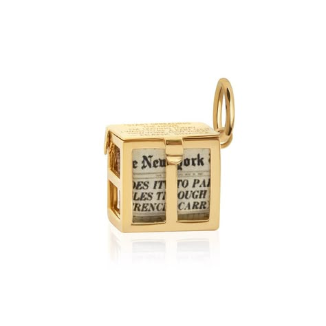 New York Newspaper Charm, Solid Gold Mini Newspaper, Nyt Crossword, New York Newspaper, Shaker Charm, Manhattan Cocktail, Solid Gold Charms, Dope Jewelry, Vermouth, Funky Jewelry