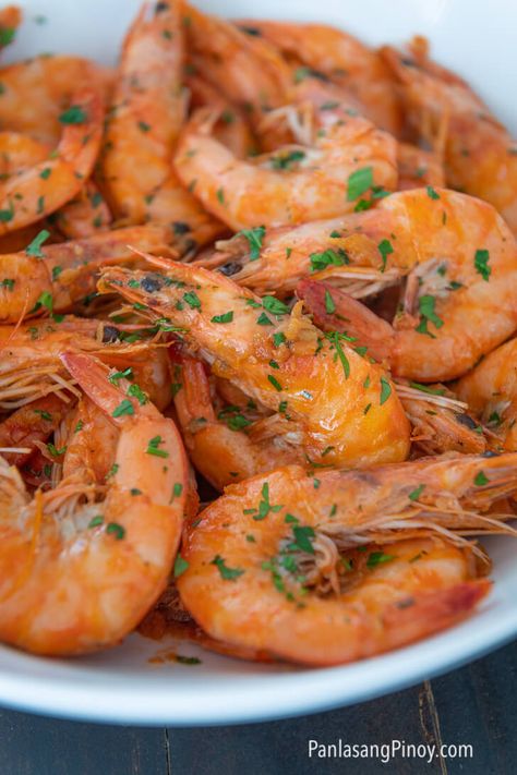 Butter Shrimp Recipes Garlic Filipino, Filipino Egg Recipes, Shrimp Recipes Filipino Style, Buttered Shrimp Recipe Garlic Filipino, Garlic Butter Prawns Recipes, Filipino Seafood Recipes, Filipino Fish Recipes, Garlic Butter Shrimp Recipes, Butter Shrimp Recipes