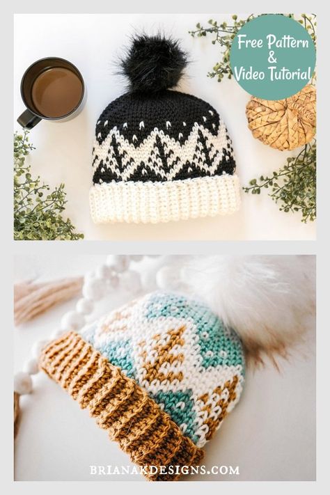 Crochet Fair Isle Beanie Free Pattern, Fair Isle Crochet Pattern, Crochet Fair Isle, Fair Isle Hat Pattern, Crochet Lovey Free Pattern, Hat Free Crochet Pattern, Fair Isle Crochet, Crochet Patterns Ideas, Fair Isle Hat