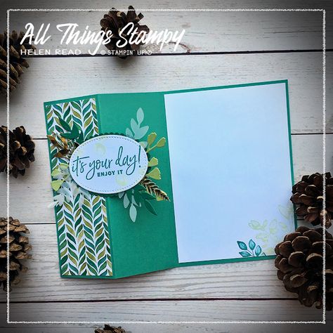 Tutorial: Z-fold cards with Forever Greenery Suite How To Make A Z Fold Card, Z Fold Cards Templates, Fold Cards Templates, Fancy Fold Cards Templates, Z Fold Cards Ideas, Z Fold Cards, Z Cards, Card Making Ideas, One Sheet Wonder