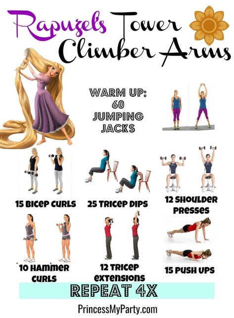 Disney Princess Workout Disney Movie Workouts, Mermaid Workout, Themed Workouts, Disney Workout, Princess Workout, Movie Workouts, Tv Workouts, Beginner Exercises, Superhero Workout