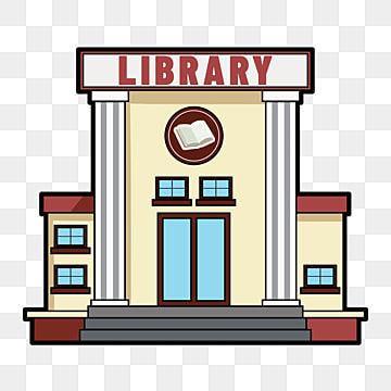 Library School Design, School Drawing Building, Japanese Library, Drawing Library, School Building Plans, Library Clipart, Library Drawing, Library Building, Community Places