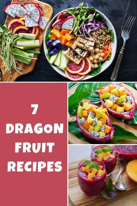 When you want beautiful food, the speckled white or red flesh of dragon fruit will enhance the texture and flavor of so many dishes. Check out this list of dragon fruit recipes. White Dragon Fruit Recipes, Dragon Fruit Overnight Oats, Dragon Fruit Jam Recipe, Dragon Fruit Recipes, White Dragon Fruit, Fruit Jelly Recipe, Dragon Fruit Juice, Dragonfruit Recipes, Dragon Fruit Smoothie Bowl