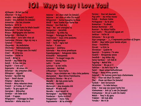 101 ways to say I love You in different languages I Love You Languages, How To Say I Love You, Hbd Quotes, Love Articles, Info Board, Say Love You, Falling In Love Quotes, Happy Thanksgiving Quotes, Language Translation