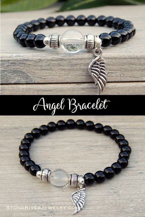 Mens Beaded Necklaces, Spiritual Bracelets, Mens Bracelets, Beads Bracelet Design, Mens Beaded Bracelets, Bracelets Handmade Beaded, Black Agate, Bracelet Crafts, Crystal Quartz