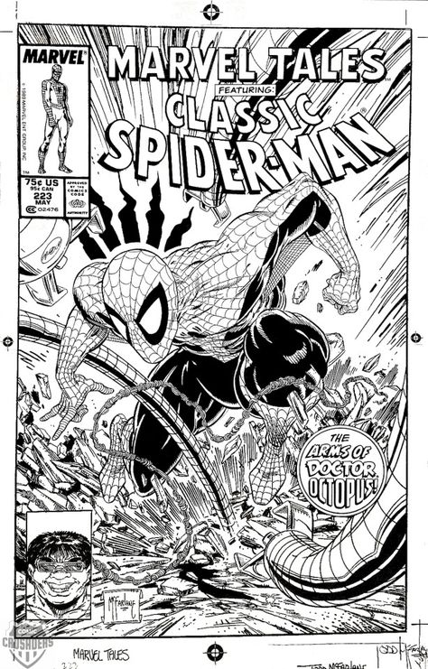 Todd Mcfarlane Spiderman, Comic Art Fans, Black And White Comics, Comic Book Art Style, Todd Mcfarlane, Comic Book Artwork, Art Worksheets, Marvel Tshirt, Marvel Comics Art