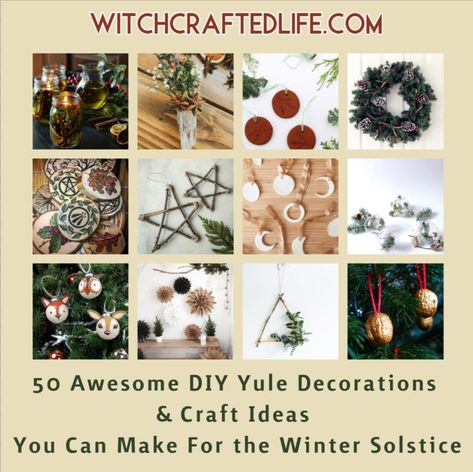 50 Awesome DIY Yule Decorations and Craft Ideas You Can Make for the Winter Solstice | Witchcrafted Life Winter Solstice Gifts, Winter Solstice Traditions, Yule Traditions, Yule Crafts, Yule Celebration, Pagan Christmas, Winter Solstice Celebration, Yule Goat, Pagan Yule