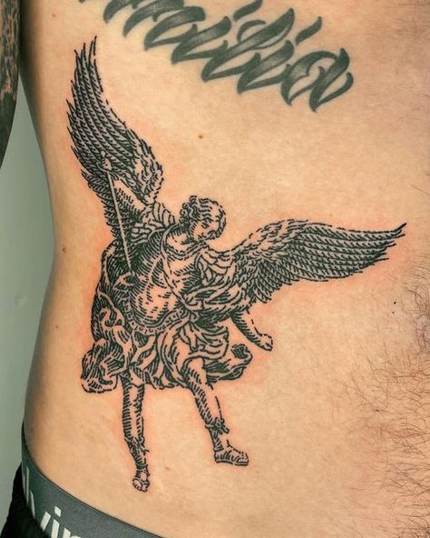 Anh Đan on Instagram: "Archangel for Thomes Custom work on renaissance art Tks for your trust 🙏🏿😍 Done at @kamehouse.sg  . I accept commissions designs for those who are far away from me.  Contact me directly to buy or get permission to use my artworks ✍🏻  #engravingtattoo #tattoo #engraver #woodcuttattoo #engravertattoo #blacktattooflash #koreantattoo  #etchingtattoo #etching #lineworktattoo #linework #medieval #tokyotattoo #blackwork #medievalart #medievaltattoo #woodcut #blackworker #saigontattoo #vietnamtattoo #bangkoktattoo #balitattoo #tokyotattoo #hcmctattoo #hanoitattoo #singaporetattoo #hongkongtattoo #taiwantattoo #shanghaitattoo #55volt" Prince Tattoos, Archangel Tattoo, Etching Tattoo, Woodcut Tattoo, Medieval Tattoo, Engraving Tattoo, Sigil Tattoo, C Tattoo, Witch Tattoo