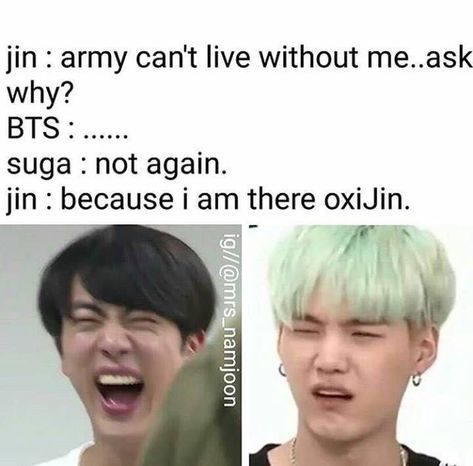 Jin Dad Jokes, Laughing Funny, Army Memes, Army Jokes, Dad Jokes Funny, Bts Memes Hilarious, Army Bts, Bts Meme, Funny Kpop Memes