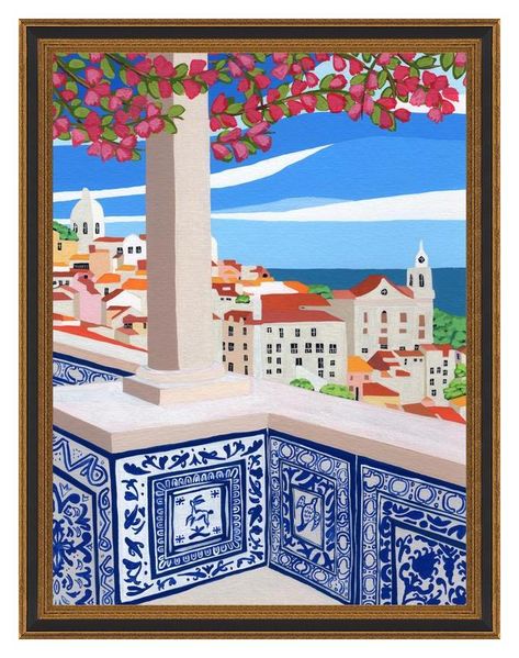 Lisbon, Portugal on Artfully Walls #travel #lisbon #portugal #landscape #architecture #artprints #affordableart #affordableartprints #wheretobuyart #stellarspaces #styleithappy #dreamhome #interiorlovers #artfullywalls #designinspo #decorinspo #interiordecor #gallerywallinspo Portugal Landscape, Portugal Art, European Aesthetic, Original Paintings For Sale, Travel Artwork, European Architecture, Tableau Art, High Quality Prints, Colorful Artwork