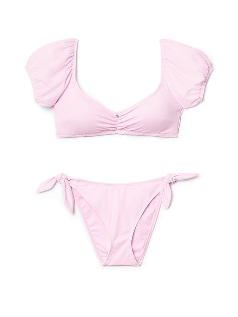 Buy Hattie Cheeky Swim Bottom - Order Bikini Bottom online 1125402300 - Victoria's Secret US Victoria Secret Bathing Suit, Coquette Swimwear, Pink Swimsuit Aesthetic, Coquette Swimsuit, Light Pink Swimsuit, Aesthetic Sundress, Aesthetic Bikinis, Bathing Suit Tops, Swimsuit Aesthetic