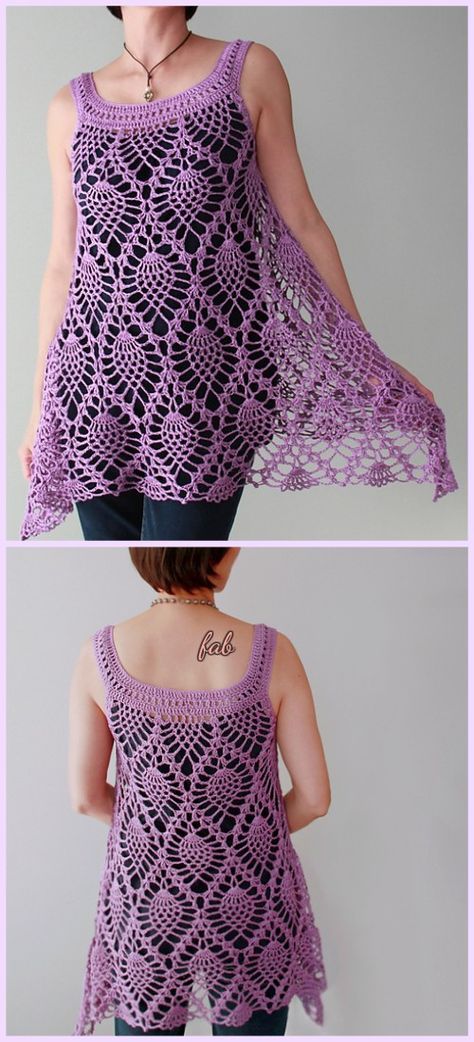 Crochet Pineapple Stitch Sleeveless Top for Ladies Pineapple Pattern Crochet, Crochet Pineapple Top Pattern Free, Pineapple Crochet Top, Pineapple Stitch Crochet Pattern, Crochet Pineapple Patterns Free, Crochet Pineapple Stitch, Crochet Sleeveless Top, Pineapple Stitch, Cable Crochet