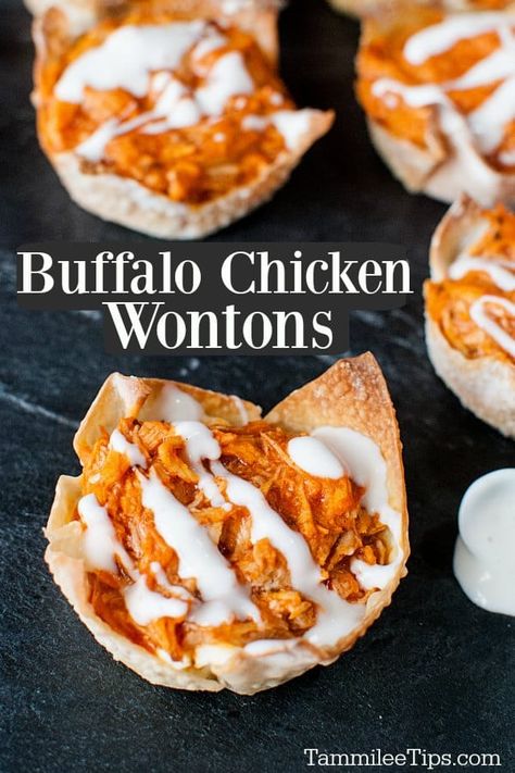 Awesome Appetizers Appetizer Ideas, Buffalo Chicken Bites Appetizers, Fun Party Appetizers, Fingerfood Party Appetizers Finger Foods Appetizer Recipes, Bar Food Ideas, Wontons Recipes, Wonton Appetizer Recipes, Football Party Food Appetizers, Buffalo Chicken Appetizers