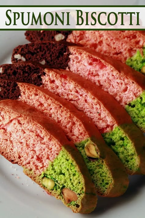 Spumoni Biscotti, Best Biscotti Recipe, Colored Cookies, Biscotti Recipes, Italian Cookie, Italian Cookie Recipes, Dessert Cookies, Biscotti Cookies, Biscotti Recipe