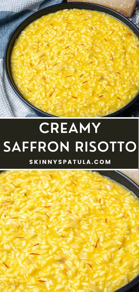 Saffron Recipes Vegetarian, Yellow Saffron Rice Recipes, Saffron Rissoto Recipes, Saffron Risotto With Shrimp, Saffron Orzo Recipes, Risotto With Saffron, Fish Risotto Recipes, Risotto Rice Recipes, Saffron Risotto Recipes