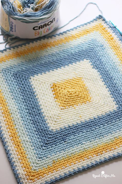 Moss Stitch In A Square Crochet Blanket, Crochet In A Square, Crochet Blanket Patterns Center Out, Crochet In The Round Patterns Blankets, Continuous Granny Square Blanket Pattern Free, Continuous Crochet Blanket, From The Middle Crochet Blanket, Moss Stitch Shawl, Afgan Patterns