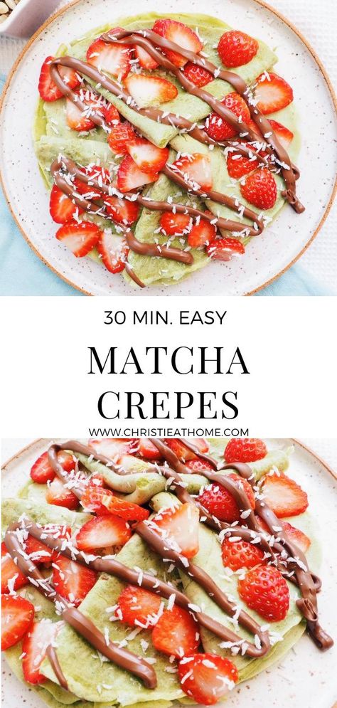 Matcha Breakfast Recipes, Pistachio Crepes, Matcha Crepes, Matcha Treats, Crepe Dessert, Matcha Breakfast, Matcha Dessert Recipes, Matcha Baking, Matcha Green Tea Recipes