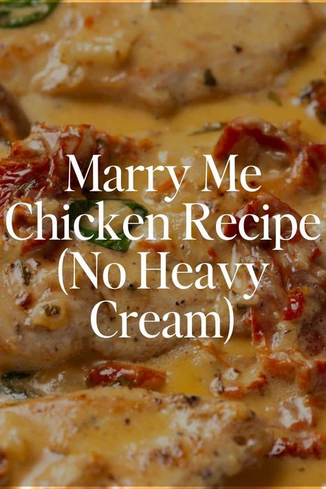 Tuscan chicken recipe, known as popular "marry me chicken", is made with flavorful sun dried tomatoes & coconut milk. Marry Me Chicken Coconut Milk, Chicken Sun Dried Tomatoes Recipes, Coconut Cream Chicken, Chicken Sundried Tomatoes, Chicken Spinach Mushroom, Sun Dried Tomato Chicken, Tuscan Chicken Recipe, No Heavy Cream, Sundried Tomato Chicken