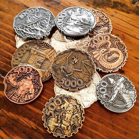 Call Of Cthulhu Rpg, Here Be Dragons, Buy Gold And Silver, Dungeons And Dragons Dice, Fantasy Props, Coin Design, Game Props, Magical Jewelry, Fantasy Games