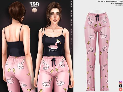 The Sims Resource - SWAN PJ SET-488 (BOTTOM) BD1282 Sims Aesthetic, Cc Shopping, Sims 4 Cc Kids Clothing, The Sims 4 Pc, Sims 4 Cc Makeup, Tumblr Sims 4, Sims 4 Expansions, Sims 4 Teen, The Sims 2