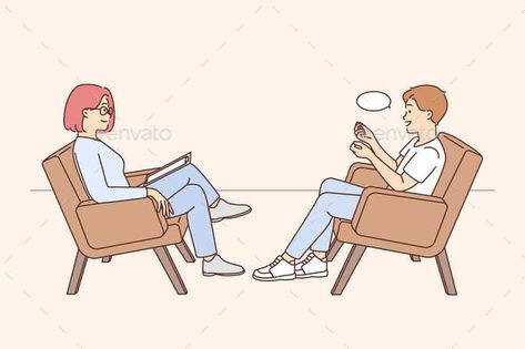 Man Talking with Psychologist at Session Man Sitting In Chair, Sitting In Chair, Growth Spiritual, Man Sitting, Motivation Board, Active Listening, Life Coaching, Emotional Support, Empath