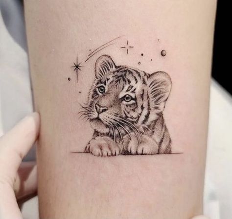 Arlo Tattoo, Cub Tattoo, Animal Tattoos For Women, Tiger Tattoo Design, Wrist Tattoos For Guys, Mother Tattoos, Tatuaje A Color, Thigh Tattoos Women, Cute Tattoos For Women