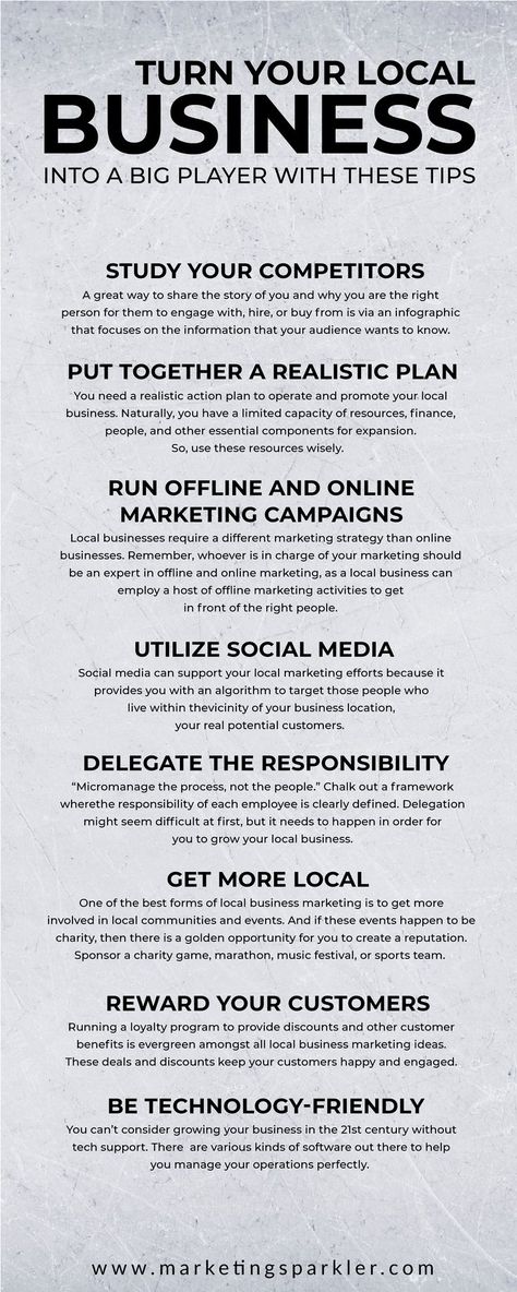 If you own a local business, you can use a combination of offline and online marketing tactics to scale your business. Your tactics must be customized to the type of business and the preference of the demographics you serve. Read on to go through the eight local business expansion and marketing ideas given here. These are curated for people like you, who want to create a different identity amongst their counterparts. Business Expansion, Local Marketing, Learning Graphic Design, Infographic Marketing, Own Boss, Marketing Tactics, Local Business, Leadership Development, Marketing Ideas