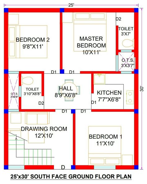 20x 30 House Plans, 27*35 House Plan, 27x27 House Plan, 27×25 House Plan, 23×30 House Plan, 750sq Ft House Plans, 25 By 30 House Plans, 25×25 House Plan, 25x30 Duplex House Plans