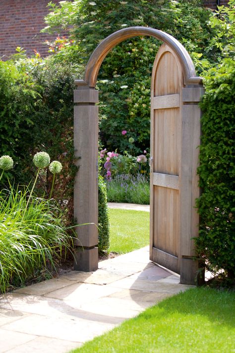 Create your very #secret #garden with the addition of an enchanting #gate. For inspiration, see our guide to gorgeous garden gates. Arched Garden Gate, Barn Landscaping, Tor Design, Wooden Garden Gate, Garden Gates And Fencing, Yard Gate, Garden Gate Design, Garden Walls, Entrance Gate