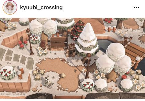 Winter Path Acnh, Acnh Winter, Acnh Christmas, Tomorrow Monday, Nintendo Switch Animal Crossing, Motif Acnl, Christmas Entry, Animals Crossing, Entrance Ideas