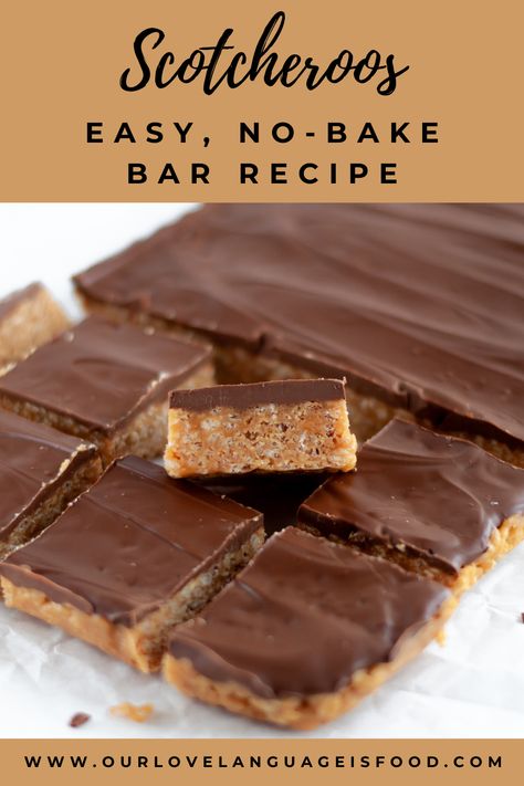 Scotcheroos Recipe, Nobake Dessert, Chewy Bars, Sweet Bars, Kid Friendly Dessert, Easy Treat, Bake Recipes, Easy No Bake, Refreshing Desserts