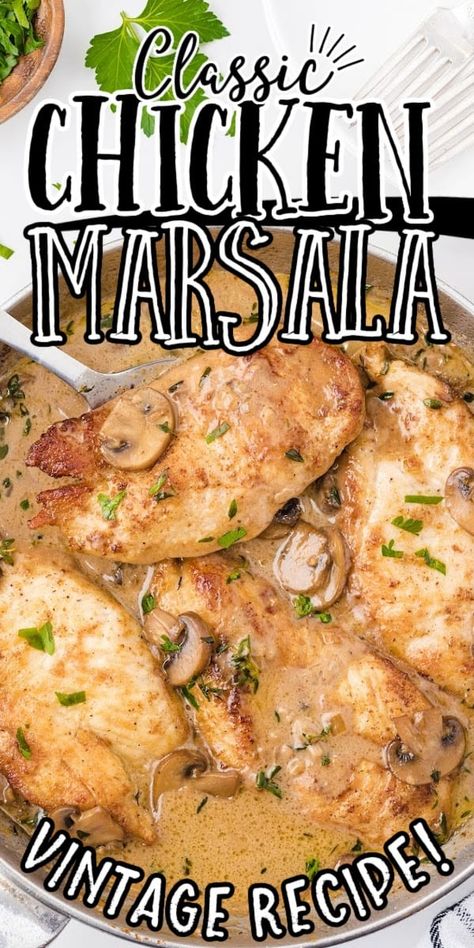 Italian Chicken Breast Recipes, Chicken Filets, Chicken Receipts, Italian Chicken Dishes, Chicken Lombardy Recipes, Chicken Marsala Recipe, Chicken Marsala Easy, Health Lunch, Chicken Filet