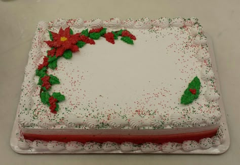 Square Christmas Cakes Ideas Decoration, Square Christmas Cake Designs Simple, Rectangular Christmas Cake, Christmas Sheet Cake Designs, Christmas Sheet Cakes Decorated, Fancy Christmas Cake Decorating Ideas, Holiday Sheet Cake Design, Baby Shower Sheet Cakes, Christmas Cupcakes Recipes