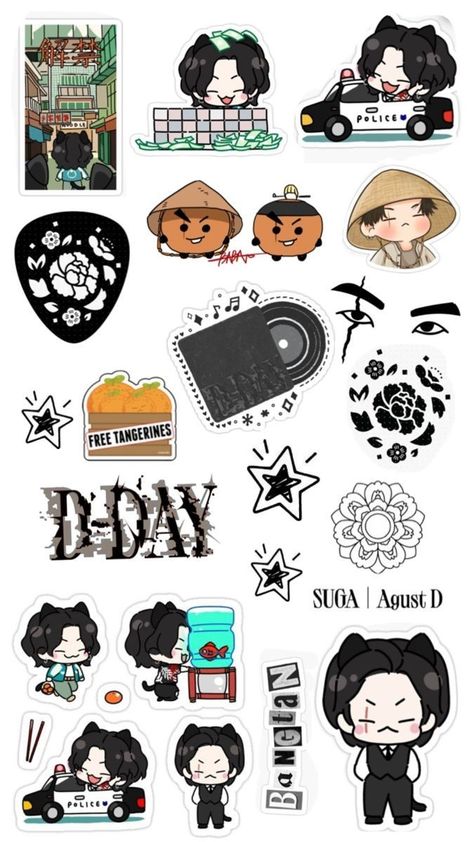 Bts Tattoos, Bullet Journal Cover Ideas, Scrapbook Printing, Pop Stickers, Kpop Drawings, Wallpaper Stickers, Bullet Journal Art, First Love Bts, Bts Drawings