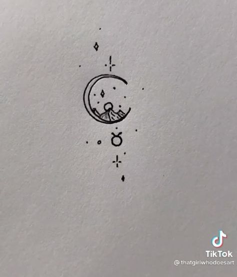 Moon And Taurus Tattoo, Taurus Doodle, Sitting On Moon Tattoo, Sitting On Moon, Tattoo Mountain, Moon Mushroom, Taurus Tattoo, Mushroom Tattoo, Taurus Tattoos