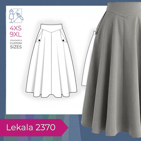 Skirt With Decorative Yoke - Sewing Pattern #2370. Made-to-measure sewing pattern from Lekala with free online download. Women Sewing Patterns, Yoke Skirt, Women Sewing, Apron Sewing Pattern, Sewing Aprons, Skirt Patterns Sewing, Womens Sewing Patterns, Sewing Skirts, Selling Clothes