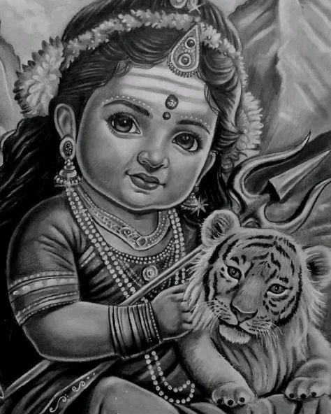 Durga Ma Drawing Pencil, Ma Durga Drawing Sketch, Portrait Sketches Realistic Pencil Art, Maa Durga Drawing Sketch Realistic, Drawing Ideas Of God, Ma Durga Sketch, Durga Maa Sketch Pencil, Durga Maa Sketch, Durga Drawing Art