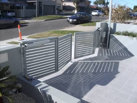 Image result for tri fold driveway gates Home Gate Design, Aluminium Gates, Driveway Entrance, Front Gate Design, Entrance Gates Design, Electric Gates, Main Gate Design, Front Yard Fence, House Gate Design