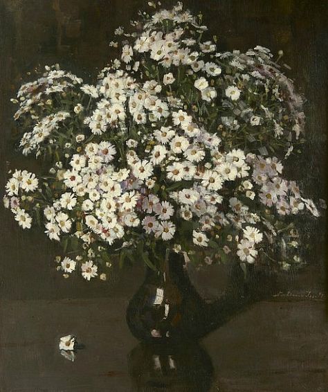 Lucie van Dam van Isselt, Chrysanthemums, 1930-35 Dark Cottagecore Aesthetic Wallpaper, Dark Cottagecore Wallpaper, Cottagecore Aesthetic Wallpaper, Realistic Wallpaper, Dark Cottagecore Aesthetic, Cottagecore Wallpaper, Baroque Painting, Rennaissance Art, Wallpaper Flowers