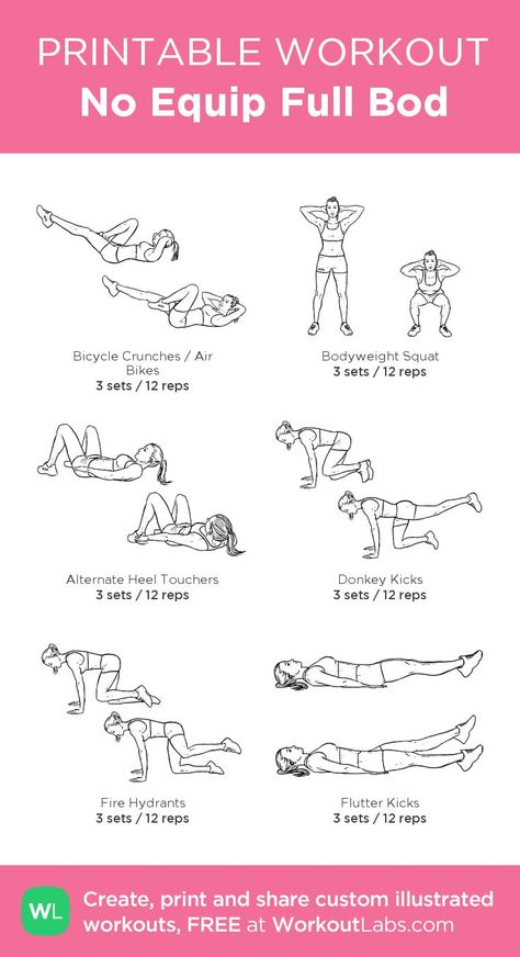 No Equip Full Bod: my custom printable workout by @WorkoutLabs #workoutlabs #customworkout Effective Workout Plan, Workout Labs, Printable Workout, Gym Workout Plan For Women, Full Body Workout At Home, Printable Workouts, Body Workout At Home, Workout Plan For Women, Workout Plan Gym