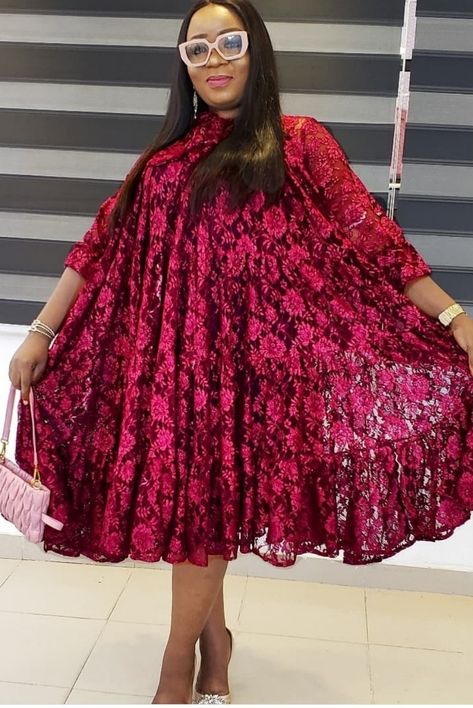 Latest Bubu Gown Style 2024, Chiffon Dress Casual Nigeria, Bubu Lace Gown Styles, Lace Gown Styles For Ladies, Gown Styles For Ladies, Lace Outfits, Bubu Gown Styles, Stylish Naija, African Blouses