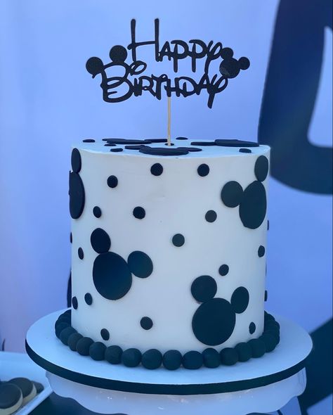 Mickey Mouse Cake For Adults, Mickey Mouse Black And White Cake, Modern Mickey Mouse Cake, Mickey Mouse Birthday Black And White, Disney Cakes For Adults, Black And White Mickey Mouse Party, Simple Mickey Mouse Cake, Modern Mickey Mouse Party, Mickey Mouse Cake Ideas