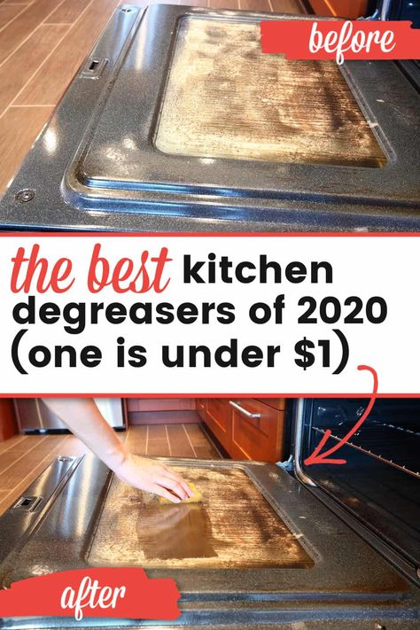 What is the best kitchen degreaser? Whether you're looking for homemade, DIY recipes with baking soda, vinegar or dawn, or the best products of 2020- our reviews and buying guide can help you find what you need to keep your kitchen clean! Heavy duty and good choices. Plus one for less than a dollar??? #kitchencleaninghacks #kitchenhacks #kitchendegreaser #diydegreaser #diycleaner #cleaningproducts Free Printable Cleaning Schedule, Kitchen Degreaser, Secret Kitchen, Citrus Cleaner, Grease Cleaner, Cleaning Schedule Printable, Baking Soda Vinegar, Kitchen Clean, Dawn Dish Soap