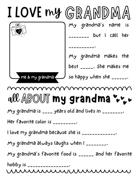 #1 Free Mothers Day Grandma Questionnaire Printable All About Grandma, All About My Grandma, Grandma Printable, Gift Idea For Grandma, Mothers Day Grandma, I Love My Grandma, Adoptive Mom, Grandma Names, Sweet Gift Ideas